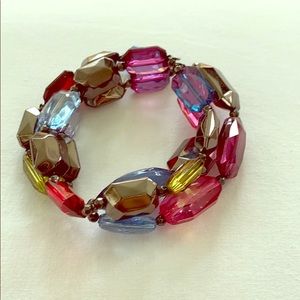 Multicolored Gemstone Plastic Bracelet